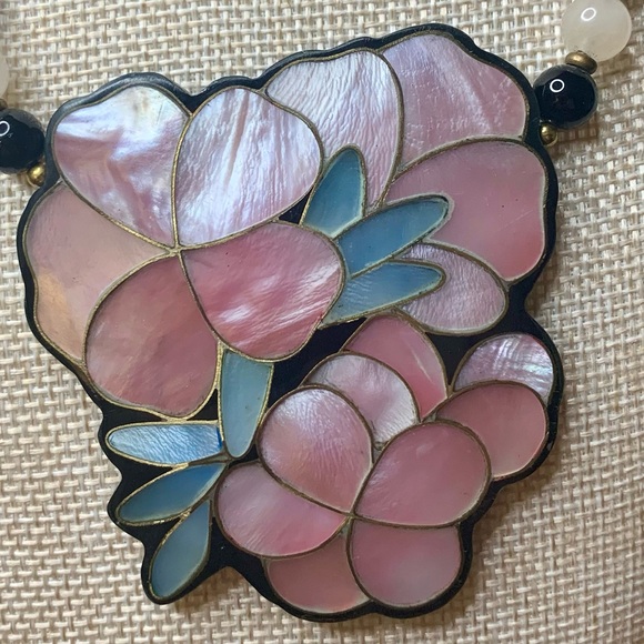 Lee Sands Pink Plumeria Floral Necklace - Picture 6 of 12